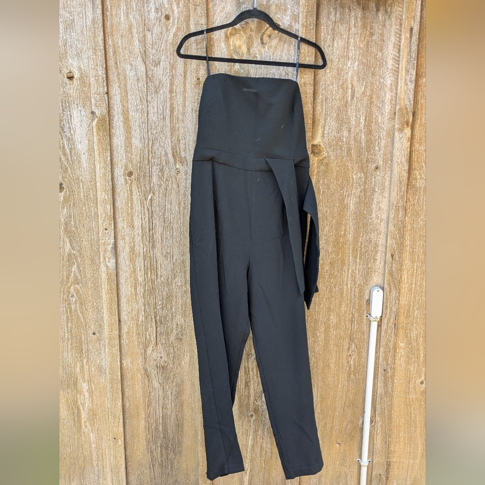 Elegant Black Strapless Jumpsuit